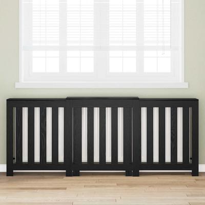 Radiatorafdekking Zwart Eiken 205 x 21.5 x 83.5 cm