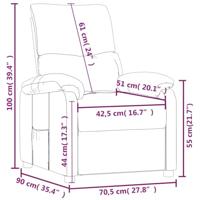 Fauteuil verstelbaar stof crèmekleurig - thumbnail