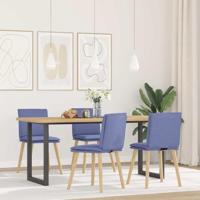 Eetkamerstoelen 4 st stof jeansblauw - thumbnail