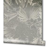 Noordwand Botanica Behang met grote bladeren in metallic goud-chrome 33302 - thumbnail