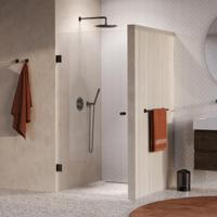 BRAUER Void Carving nisdeur helder glas 90x200 omkeerbaar incl. glascoating PVD gunmetal geborsteld - thumbnail