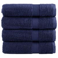VidaXL Handdoeken solund 4 st 600 g/m² 50x100 cm marineblauw - thumbnail