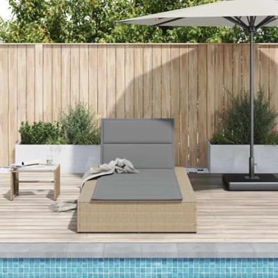 Ligbed met zwevend kussen poly rattan beige Ligbed met zwevend kussen poly rattan beige