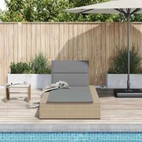 Ligbed met zwevend kussen poly rattan beige - thumbnail