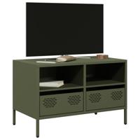 Tv-meubel 68x39x43,5 cm koudgewalst staal olijfgroen - thumbnail