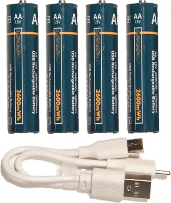 Anna's Collection 4-pack USB-oplaadbare AA batterijen 2600 mAh