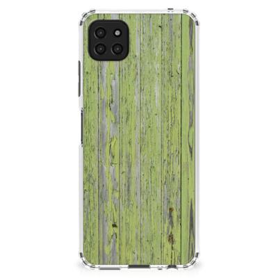 Samsung Galaxy A22 5G Stevig Telefoonhoesje Green Wood Samsung Galaxy A22 5G Stevig Telefoonhoesje Green Wood