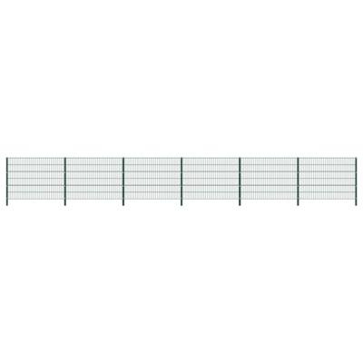 Schuttingpaneel met palen 10,2x1,2 m ijzer groen