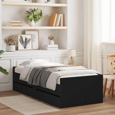 Bedframe met lades zwart 75x190 cm Small Single