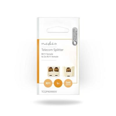 Nedis TCGP90990IV Netwerksplitter Rj11 Female - 2x Rj11 Female Ivoor