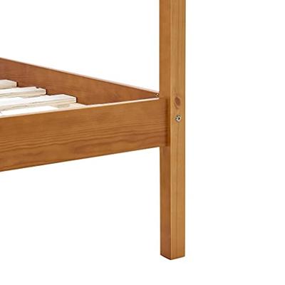 Hemelbedframe massief grenenhout honingbruin 90x200 cm Hemelbedframe massief grenenhout honingbruin 90x200 cm