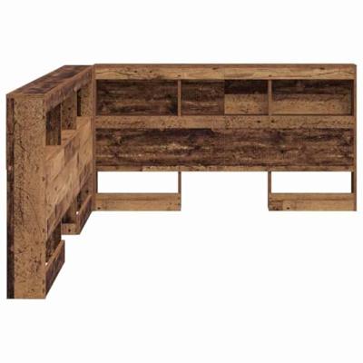 Opberghoofdbord met plank Oud hout 140 cm Bewerkt hout