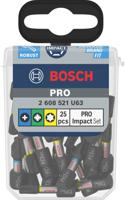 Bosch Accessoires pro impact schroefbitset | ph2 (x5) | pz2 (x5) | t20 (x5) | t25 (x5) | t30 (x5) | 25 mm | 25 stuks - 2608521u63 - thumbnail