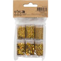 Creativ Company Bio sparkles & sequins, goud, 6x7 ml/ 1 doos - thumbnail