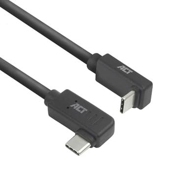 ACT USB 3.0 10Gbps 60W USB Type-C (haaks horizontaal) - USB Type-C (haaks verticaal) 0.5m