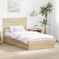 Bedframe met lade Sonoma Eiken 100 x 200 cm Bewerkt hout - thumbnail