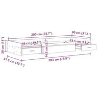 Opbergbedframe met hoofdeinde Sonoma Eiken 80 x 200 cm Bewerkt hout - thumbnail