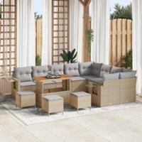 Tuinbankenset 13 pcs Beige poly rattan - thumbnail