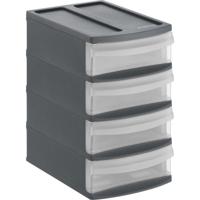 Rotho SYSTEMIX Design Ladekast met 4 Lades 19.6x14.1x23.3 cm Antraciet - thumbnail