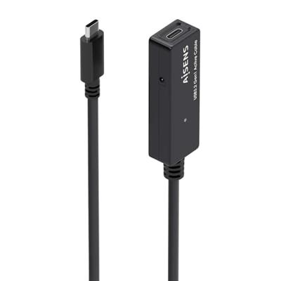 AISENS - A107-0870 verlengkabel USB 3.2 Gen1X1 met versterker, USB-C/M-USB-C/H, zwart, 10 m