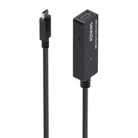AISENS - A107-0870 verlengkabel USB 3.2 Gen1X1 met versterker, USB-C/M-USB-C/H, zwart, 10 m - thumbnail