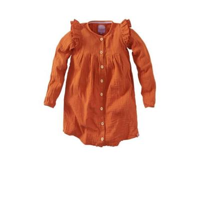 Z8 jurk Angelina met ruches roestbruin Z8 jurk Angelina met ruches roestbruin