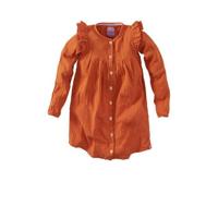 Z8 jurk Angelina met ruches roestbruin - thumbnail