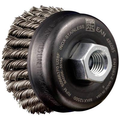 PFERD TOOLS 43305033 Pos Komborstel 2 rijen ingestoken TBG HD Ø 65 mm M14 roestvrij stalen draad-Ø 0,50 mm haakse slijper 1 stuk(s)