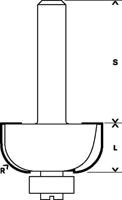 Bosch Accessories 2608628364 Halfrondprofielfrees Hardmetaal Lengte 55 mm Afmeting, Ø 32.7 mm Schachtdiameter 8 mm - thumbnail