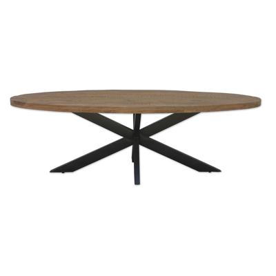 Sohome Ovale Eettafel 'Yannick' Mango met staal, 210 x 100cm