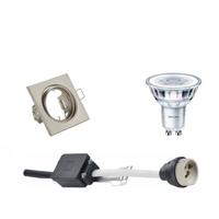 Philips - Led Spot Set - Corepro 827 36d - Gu10 Fitting - Dimbaar - Inbouw Vierkant - Mat Nikkel - 4w - Warm Wit 2700k - - thumbnail