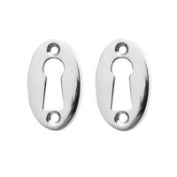 De Oude Deurklink Sleutelrozet ovaal in glanzend nikkel - thumbnail