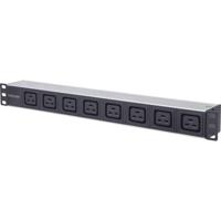 Intellinet 163613 19 inch Stekkerdoos voor patchkast 1 HE Apparaatcontactdoos C19 16A Vast inbouw Geschikt voor kastdiepte: vanaf 300 mm Zwart, Zilver - thumbnail