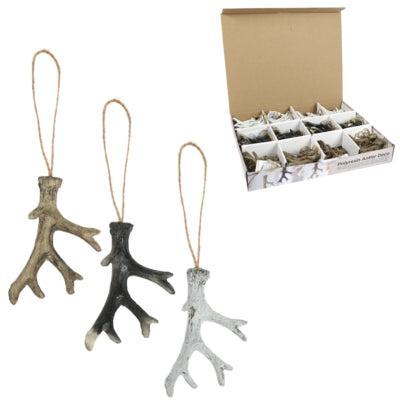 Hanger gewei naturel 9 cm 3 assorti | 72 stuks