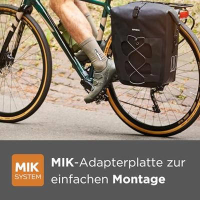 Enkele fietstas Basil Navigator Storm MIK SIDE L 25-31 liter 46 x 36 x 21 cm - zwart - thumbnail
