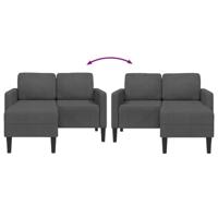 2-zitsbank met ligstoel L-vormig donkergrijs 125 cm linnen - thumbnail