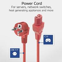 ACT Netsnoer CEE 7/7 male (haaks) - C15 rood 2 m - thumbnail