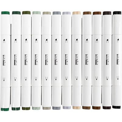 Creativ Company Tekenstift, lijndikte 1+8 mm, natuurlijke kleuren, 12 stuk/ 1 doos Creativ Company Tekenstift, lijndikte 1+8 mm, natuurlijke kleuren, 12 stuk/ 1 doos