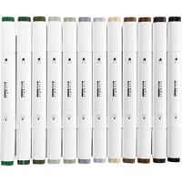 Creativ Company Tekenstift, lijndikte 1+8 mm, natuurlijke kleuren, 12 stuk/ 1 doos - thumbnail