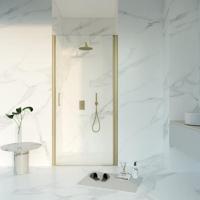 Fortifura Galeria Douchedeur - 60x200 - Profiel - veiligheidsglas - anti kalk - Geborsteld Messing PVD (Goud) SW1122470 - thumbnail