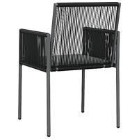 Tuinstoelen 6 st met kussens 54x60,5x83,5 cm poly rattan zwart - thumbnail