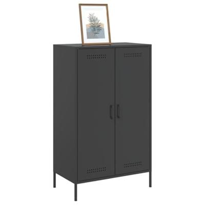 Hoge kast 68x39x113 cm staal zwart - thumbnail