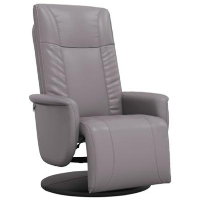 Fauteuil verstelbaar met voetensteun kunstleer grijs