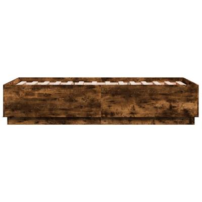 Bedframe met LED-verlichting gerookt eikenkleurig 90x190 cm