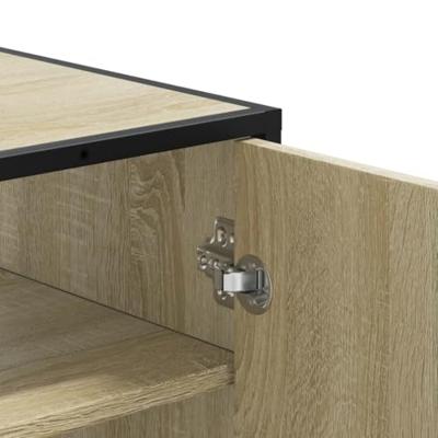 Schoenenkast 75x38x97,5 cm bewerkt hout en metaal sonoma eiken