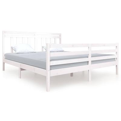 Bedframe massief hout wit 180x200 cm Bedframe massief hout wit 180x200 cm