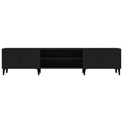 Tv-meubel 180x31,5x40 cm bewerkt hout zwart Tv-meubel 180x31,5x40 cm bewerkt hout zwart