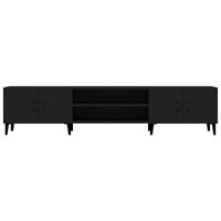 Tv-meubel 180x31,5x40 cm bewerkt hout zwart - thumbnail