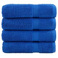 VidaXL Badhanddoeken solund 4 st 600 g/m² 100x150 cm blauw - thumbnail