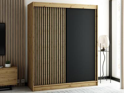 Kledingkast LAMORA 2 schuifdeuren 180 cm artisan eik Kledingkast LAMORA 2 schuifdeuren 180 cm artisan eik